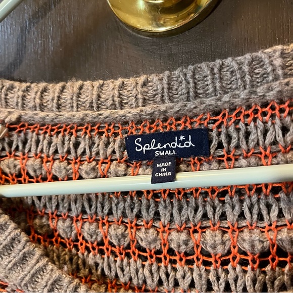 Anthropologie Splendid Hudson Stitch Stripe Pullover Wool Linen Blend Sweater S - Picture 4 of 8